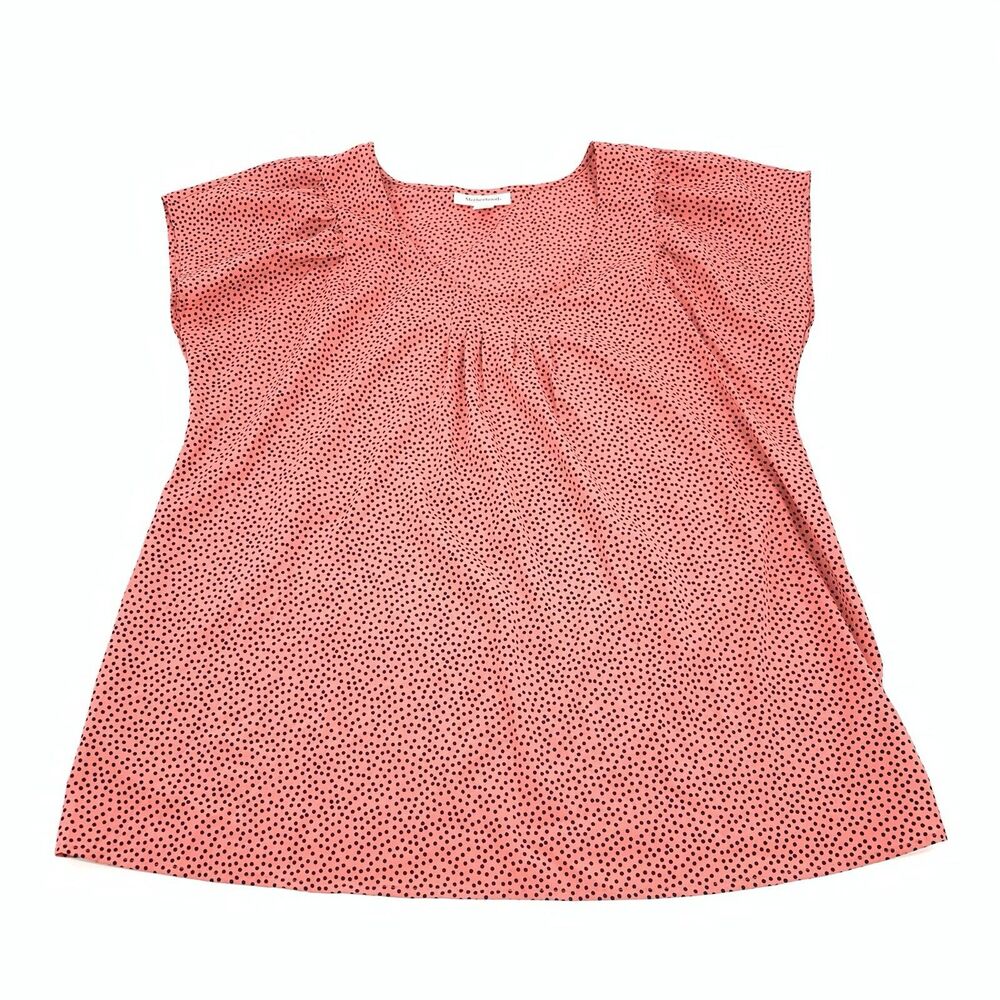 Motherhood Maternity Polka Print Blouse Size Large Womens Orange Black L
